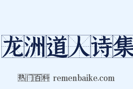龙洲道人诗集是什么意思的图片